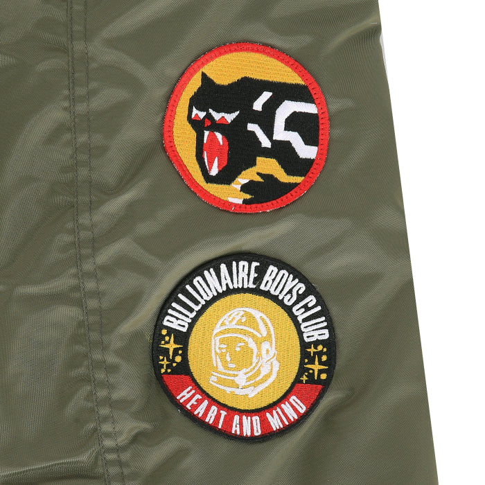 BILLIONAIRE BOYS CLUB × MANASTASH / ビリオネア ボーイズ クラブ × マナスタッシュ レザー スリーブ バーシティ ジャケット BBCJP261X001 601bbcjp261X001