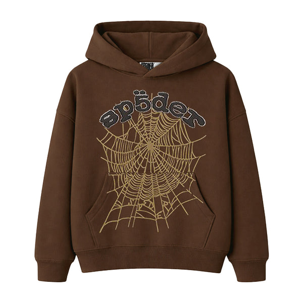 SP5DER / スパイダー OG ウェブ ラインストーン フーディー 601brogwebrhine