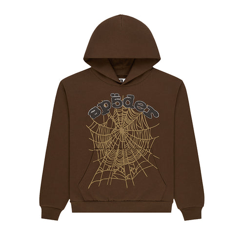 SP5DER / スパイダー OG ウェブ ラインストーン フーディー 601brogwebrhine