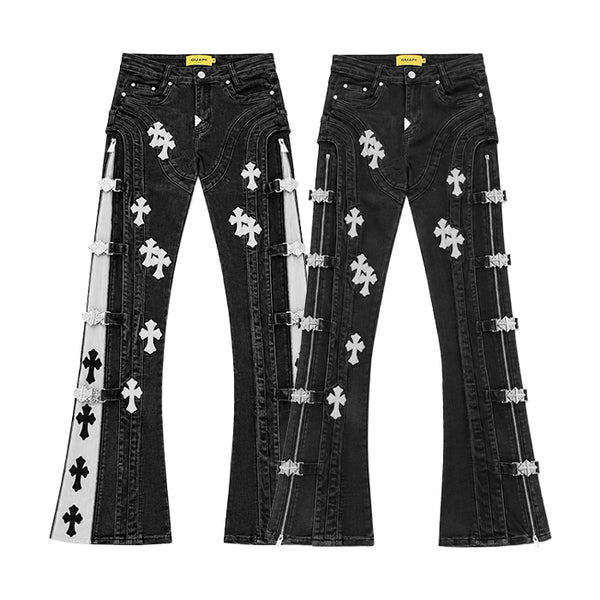 GUAPI / グアピ オブシディアン ブラック クロス バックル デニム 601crsbucklednm