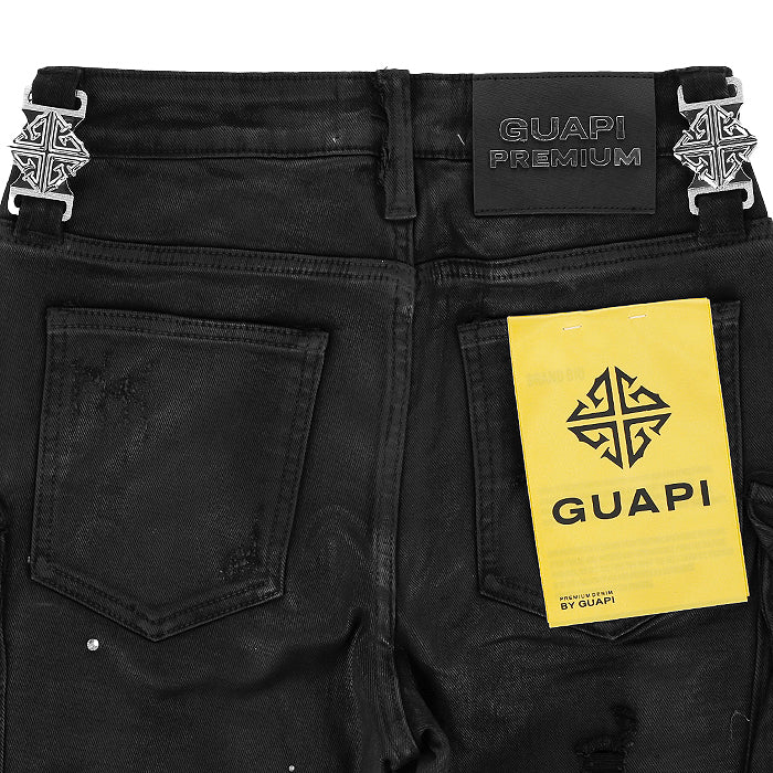 28ラス１｜GUAPI グアピ ブラック オプス ワックスド デニム タグ付き GUAPI / グアピ エンベリッシュド ブラック オプス ワックス デニム