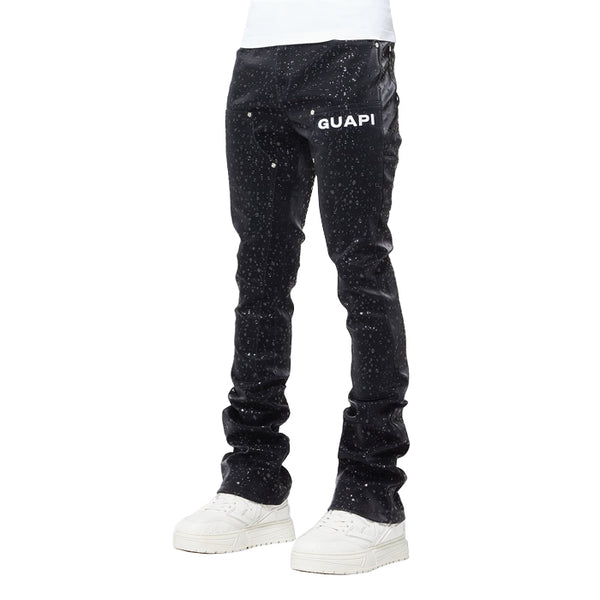 GUAPI / グアピ オブシディアン ブラック レイン ドロップ レザー パンツ 601obkraindrop