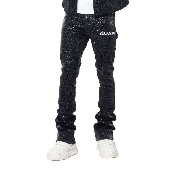 GUAPI / グアピ オブシディアン ブラック レイン ドロップ レザー