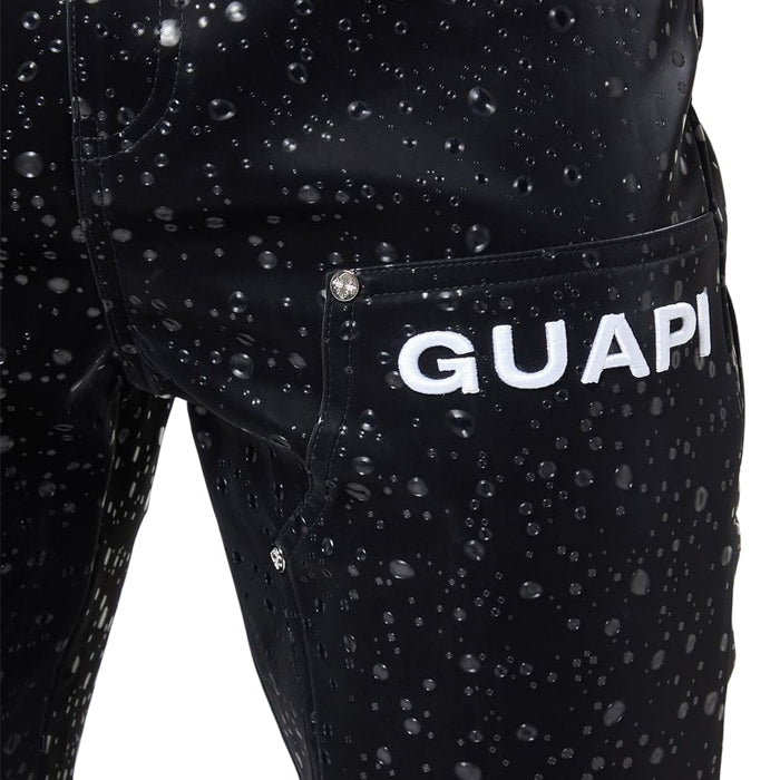 GUAPI / グアピ オブシディアン ブラック レイン ドロップ レザー
