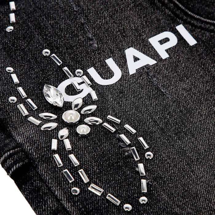 GUAPI / グアピ オブシディアン ブラック スパイダー デニム V2