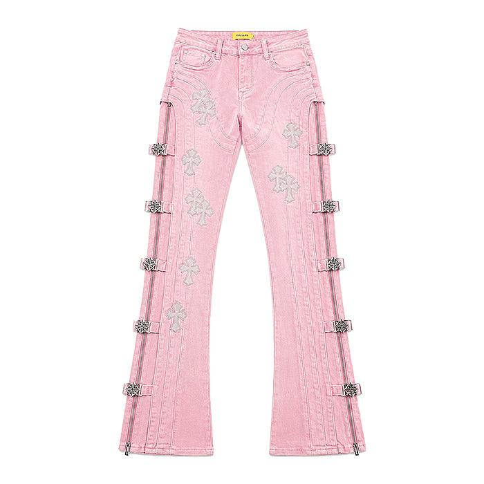 GUAPI / グアピ フレンチ ローズ クロス バックル デニム 601rosebuckle