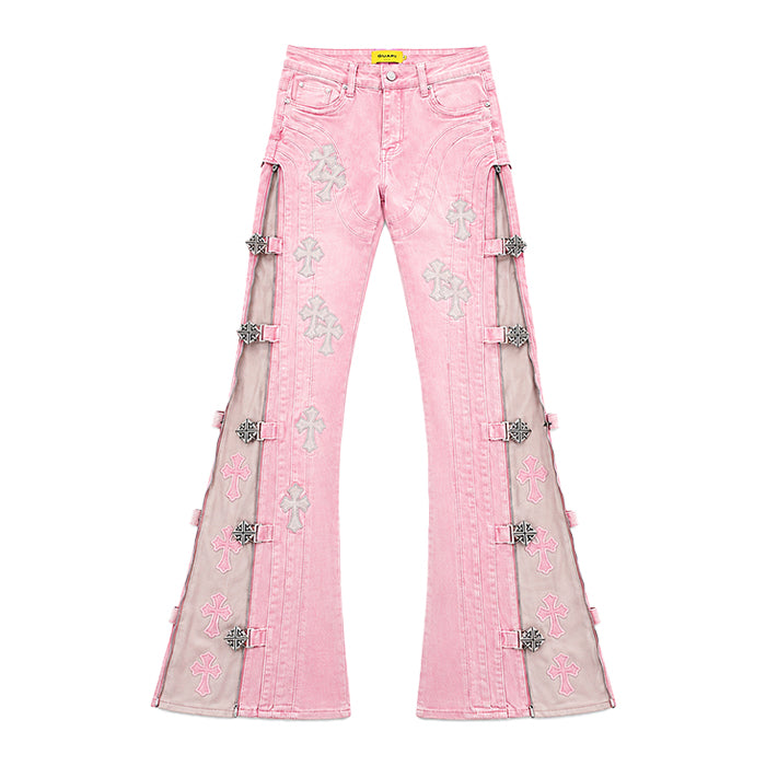 GUAPI / グアピ フレンチ ローズ クロス バックル デニム 601rosebuckle
