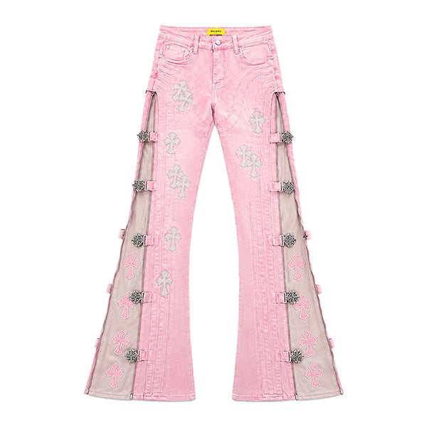 GUAPI / グアピ フレンチ ローズ クロス バックル デニム 601rosebuckle