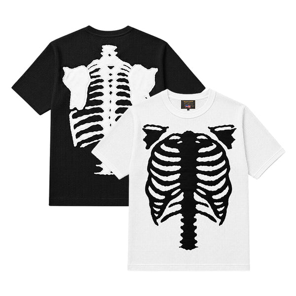VANSON / バンソン サーマル ブラック ボーン パッチ Tシャツ 601rzv2601