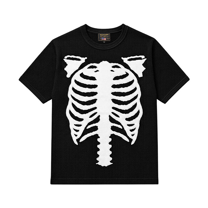 VANSON / バンソン サーマル ブラック ボーン パッチ Tシャツ 601rzv2601
