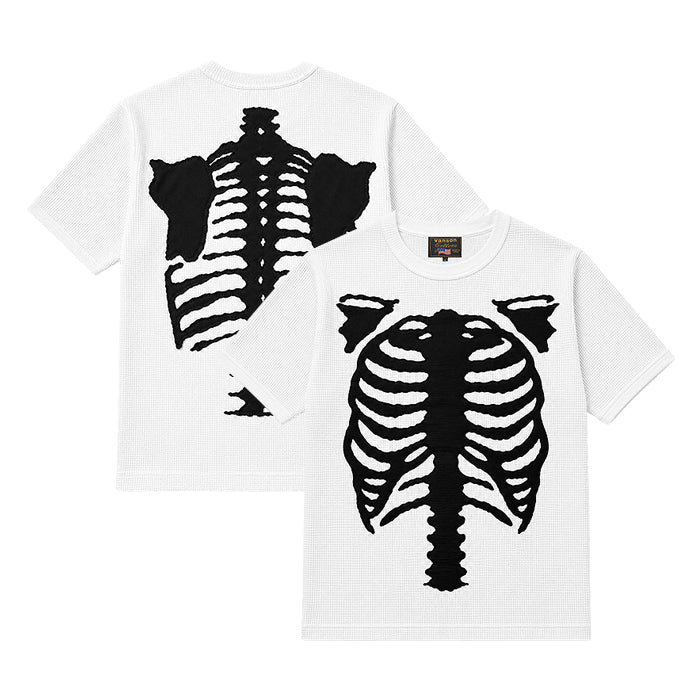 VANSON / バンソン サーマル ブラック ボーン パッチ Tシャツ 601rzv2601
