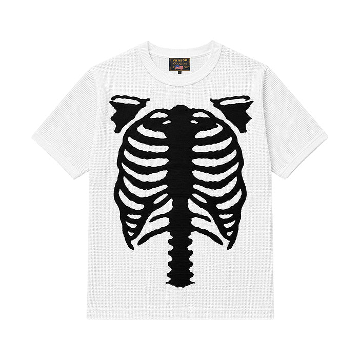 VANSON / バンソン サーマル ブラック ボーン パッチ Tシャツ 601rzv2601
