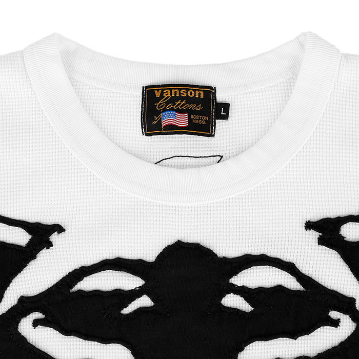 VANSON / バンソン サーマル ブラック ボーン パッチ Tシャツ 601rzv2601