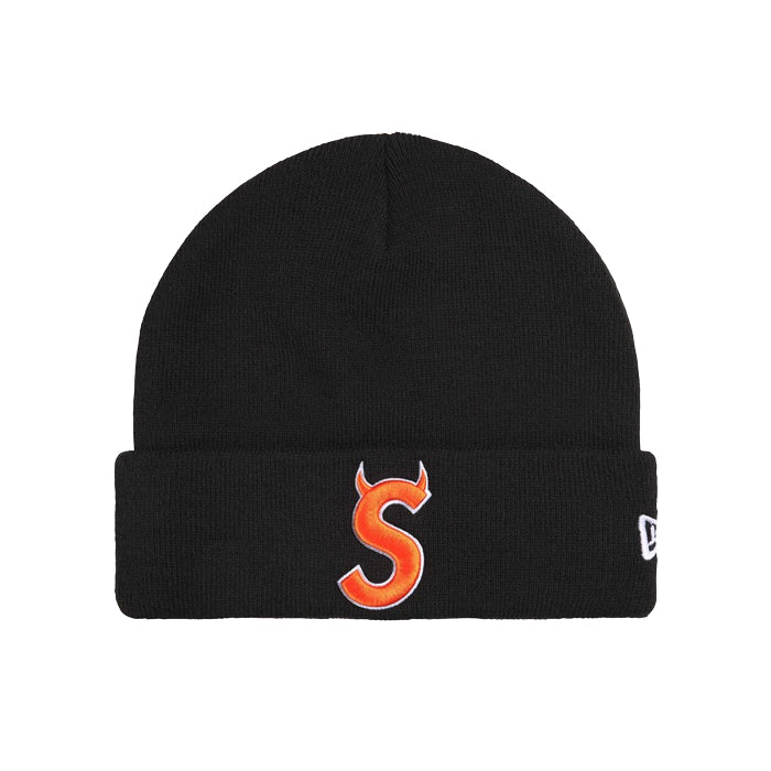 Supreme x New EraデビルSビーニー黒ニット帽 SUPREME × NEW ERA / シュプリーム × ニューエラ デビル S ロゴ