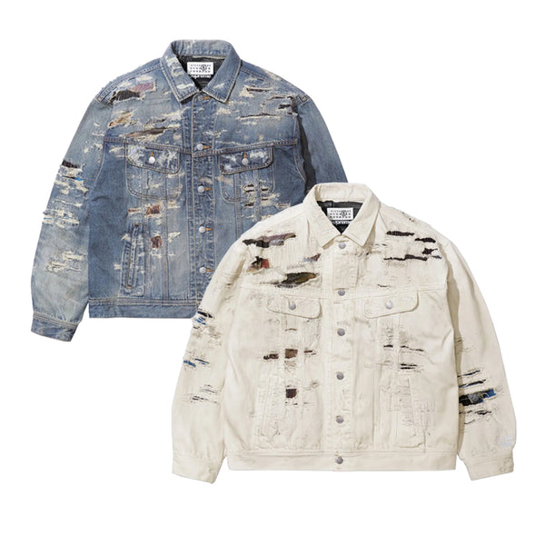 SUPREME × MM6 / シュプリーム × エムエムシックス メゾン マルジェラ ディストレスト セルビッジ デニム トラッカー ジャケット SS26J7 601ss26j7