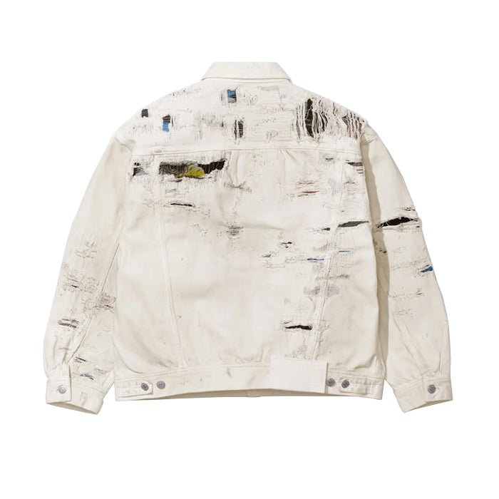 Supreme MM6 Maison Margiela デニムジャケット Supreme MM6 Maison Margiela Distressed Selvedge Denim Trucker