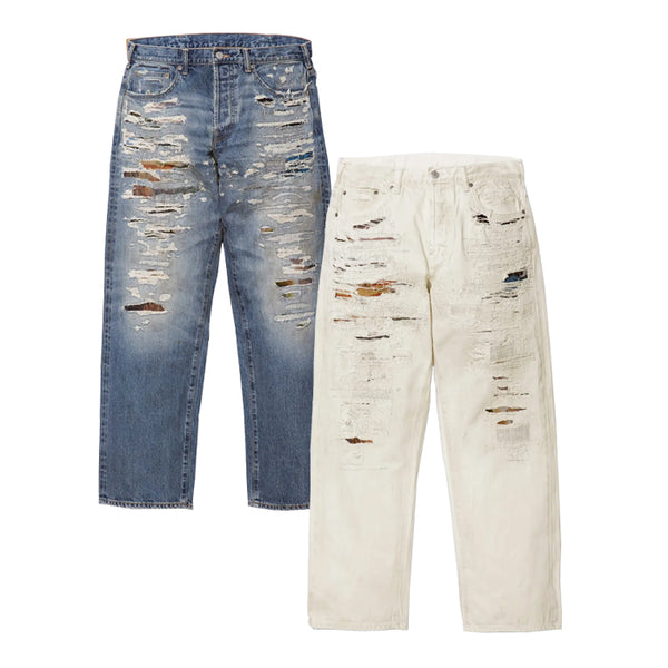 SUPREME × MM6 / シュプリーム × エムエムシックス メゾン マルジェラ ディストレスト ルーズ フィット セルビッジ ジーンズ SS26P3 601ss26p3