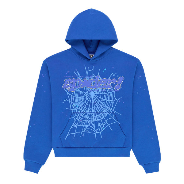 SP5DER / スパイダー ラインストーン パンク V2 フーディー 601st041ss26blu