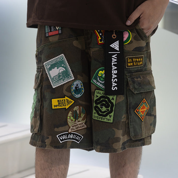 VALABASAS DISTRICT CAMO DENIM SHORTS│ヴァラバサス バラバサス