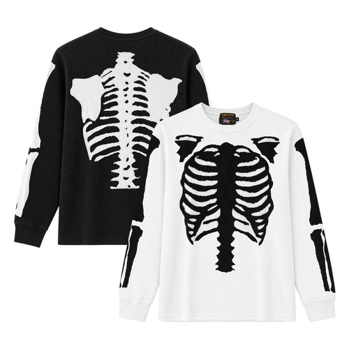 VANSON / バンソン ワッフル ニット ボーン パッチ ロングスリーブ Tシャツ 602rzv2609