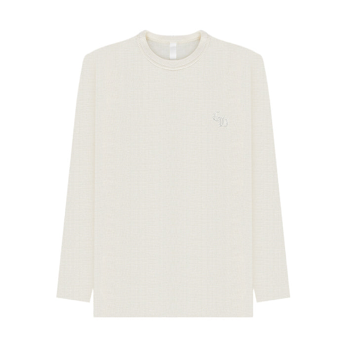 CHROME HEARTS / クロムハーツ レター ワッフル サーマル ロングスリーブ Tシャツ chembroiderytma