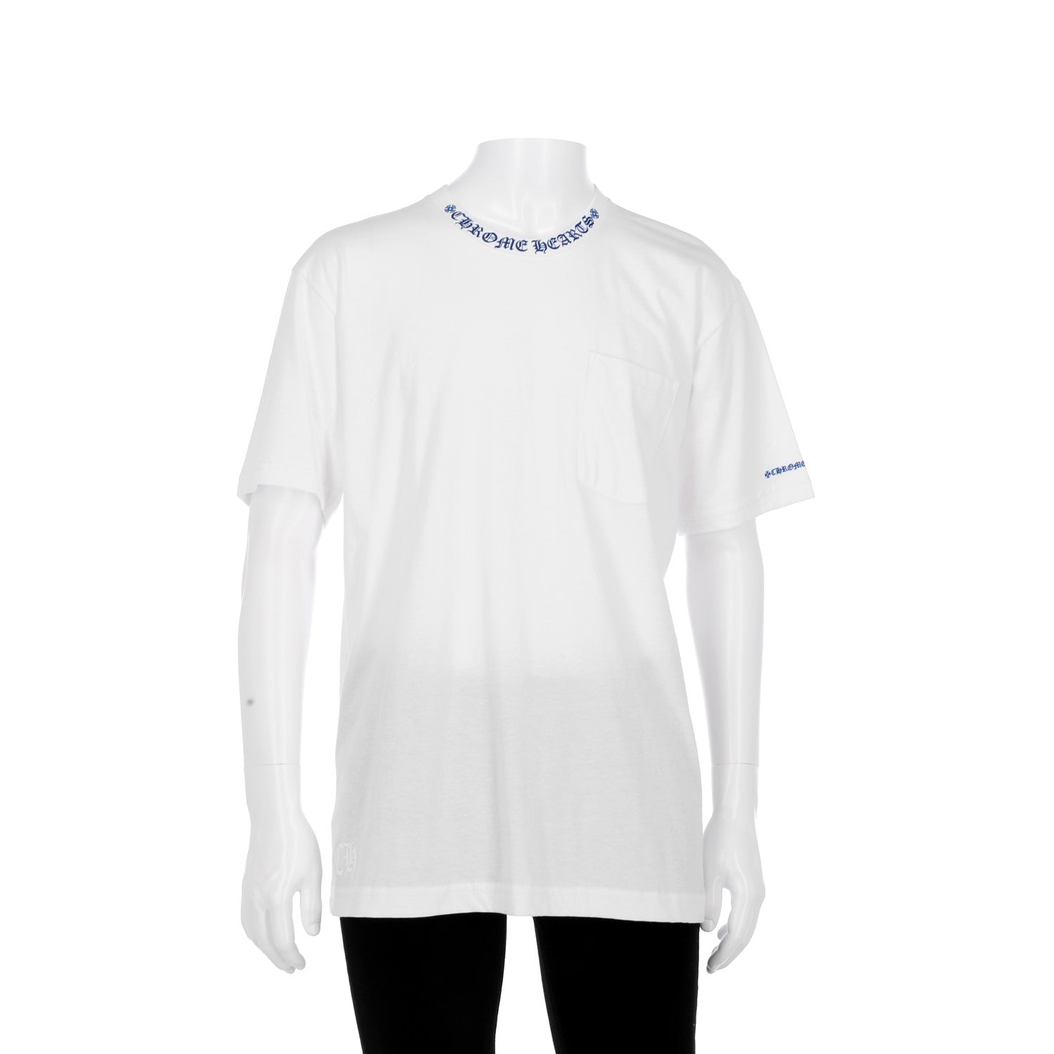 CHROME HEARTS / クロムハーツ ブルー ネック ロゴ プリント Tシャツ CHROME HEARTS / クロムハーツ ブルー ネック ロゴ プリント Tシャツ