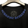 CHROME HEARTS / クロムハーツ ブルー ネック ロゴ プリント Tシャツ chnecklogobllog