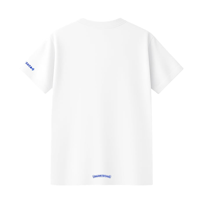 CHROME HEARTS / クロムハーツ ブルー ネック ロゴ プリント Tシャツ chnecklogobllog