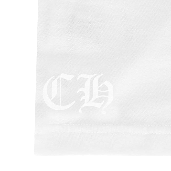 CHROME HEARTS / クロムハーツ ブルー ネック ロゴ プリント Tシャツ chnecklogobllog
