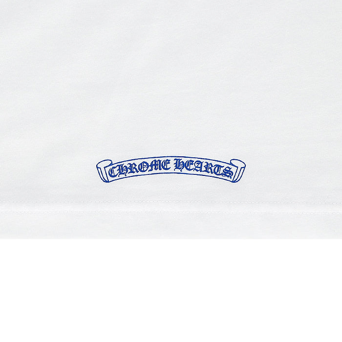 CHROME HEARTS / クロムハーツ ブルー ネック ロゴ プリント Tシャツ chnecklogobllog