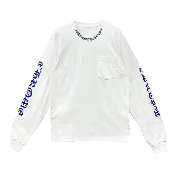 CHROME HEARTS / クロムハーツ ブルー ネック ロゴ ロング スリーブ Tシャツ chscrollbllogo