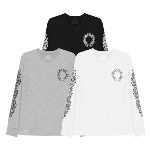 CHROME HEARTS / クロムハーツ ホースシュー フローラル スリーブ ワッフル サーマル シャツ chshuhwaffllt