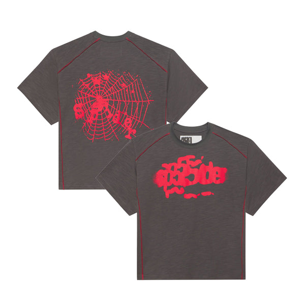 SP5DER / スパイダー コントラスト ステッチ スラブ Tシャツ contraststitch