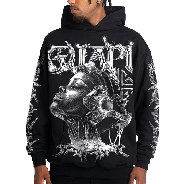 GUAPI / グアピ オブシディアン ブラック サイボーグ パーカー cyborghoodie