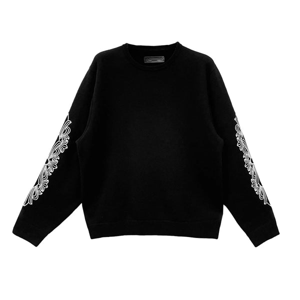 CHROME HEARTS / クロムハーツ ワイ ノット フローラル クロス エンブロイダリー クルーネック カシミア セーター flcrcsmnt