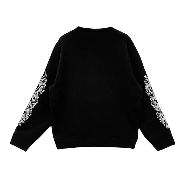 CHROME HEARTS / クロムハーツ ワイ ノット フローラル クロス エンブロイダリー クルーネック カシミア セーター flcrcsmnt