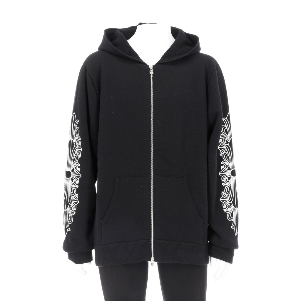 CHROME HEARTS / クロムハーツ ワイノット フローラルクロス エンブロイダリー ジップ フーディー カシミア ニット flcrcsmzippknt
