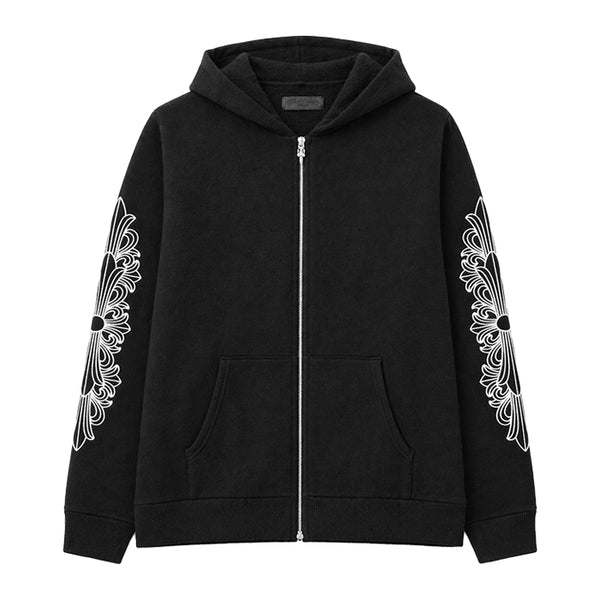 CHROME HEARTS / クロムハーツ ワイノット フローラルクロス エンブロイダリー ジップ フーディー カシミア ニット flcrcsmzippknt