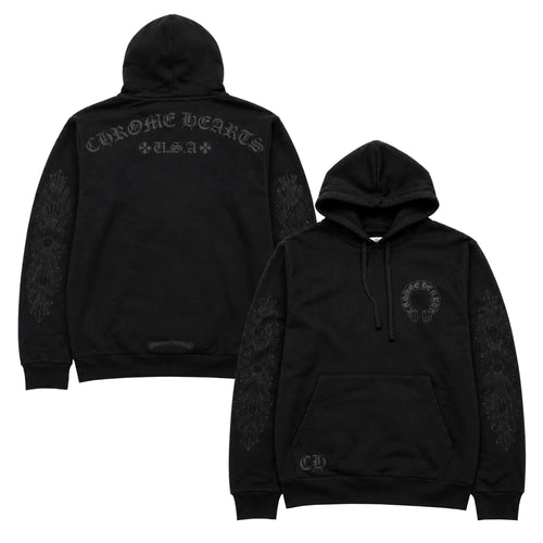 【XS～Sサイズ】 CHROME HEARTS / クロムハーツ オンライン限定 フローラル クロス バック アーチ ロゴ フーディー floralcrsarhlxs