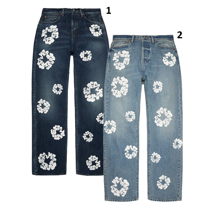 Denim tears デニムティアーズ水色パンツ　sサイズ DENIM TEARS デニムティアーズ ×Levi's 501 Denim Pants リーバイス 花
