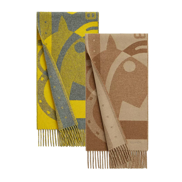 HERMES / エルメス カシミヤ マフラー レディ ステディ ゴー H394849T h394849t