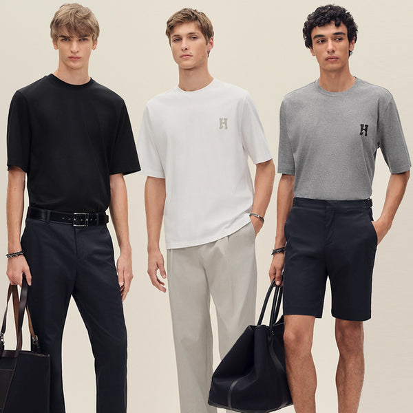 HERMES / エルメス Tシャツ ミニ レザー パッチ アッシュヴァル H657800HA h657800ha