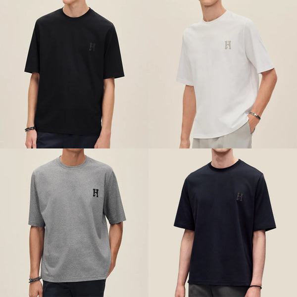 HERMES / エルメス Tシャツ ミニ レザー パッチ アッシュヴァル H667805H h657800ha