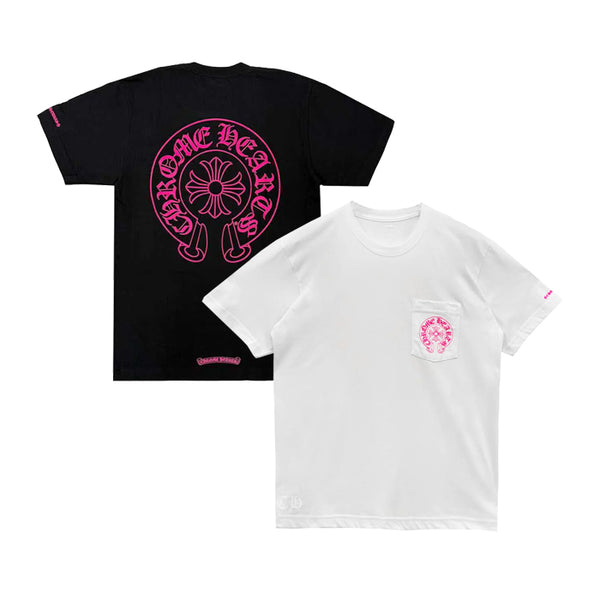 CHROME HEARTS / クロムハーツ CH ピンク シューホース Tシャツ hshoopklogotee