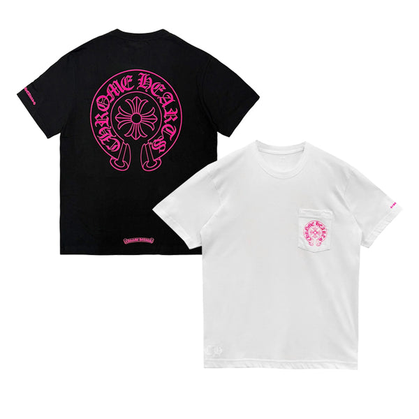 CHROME HEARTS / クロムハーツ ピンク シューホース Tシャツ hshoopklogoteei