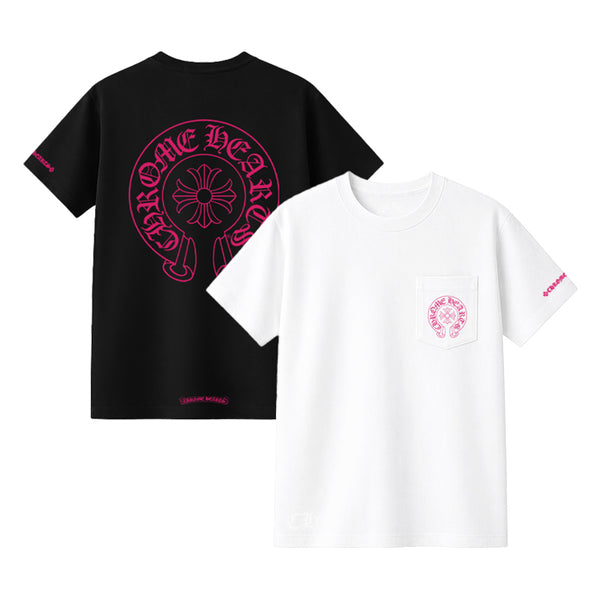 CHROME HEARTS / クロムハーツ ピンク シューホース Tシャツ hshoopklogoteei