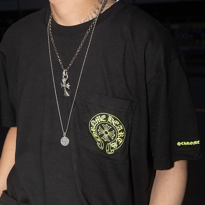 CHROME HEARTS / クロムハーツ ネオン イエロー シューホース Tシャツ neonyellowhore