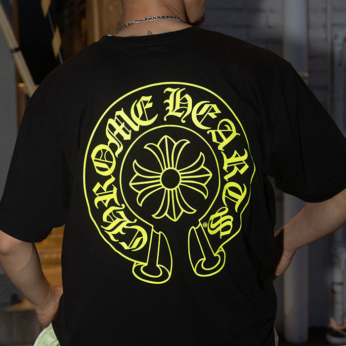 CHROME HEARTS / クロムハーツ ネオン イエロー シューホース Tシャツ neonyellowhore