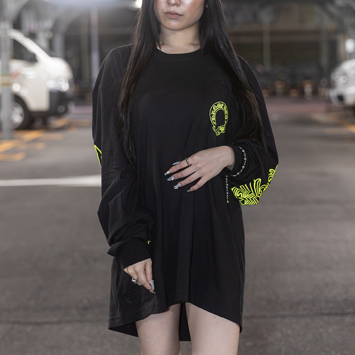 新品　クロムハーツ　新作　ネオンイエロー　Mサイズ　ロンT ホースシュー　新品 CHROME HEARTS / クロムハーツ ネオン イエロー シューホース ロング