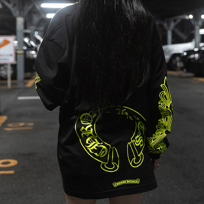 新品　クロムハーツ　新作　ネオンイエロー　Mサイズ　ロンT ホースシュー　新品 CHROME HEARTS / クロムハーツ ネオン イエロー シューホース ロング